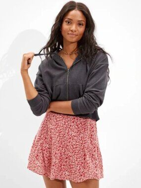 American Eagle Floral A-Line Mini Skirt Size S
